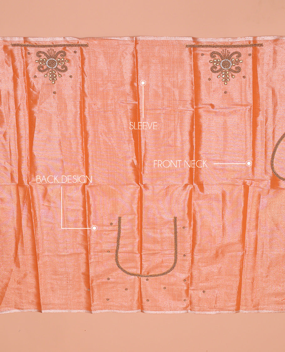 Peach Aari Blouse Material