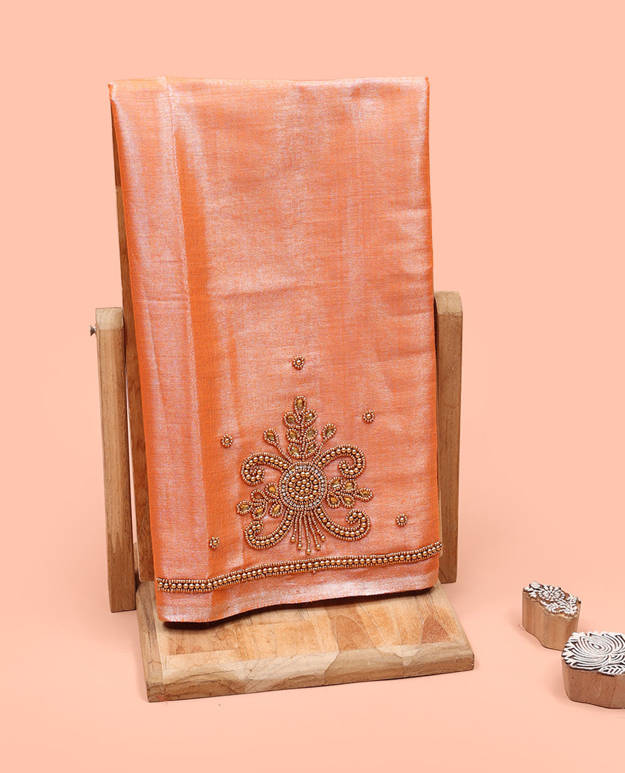 Peach Aari Blouse Material