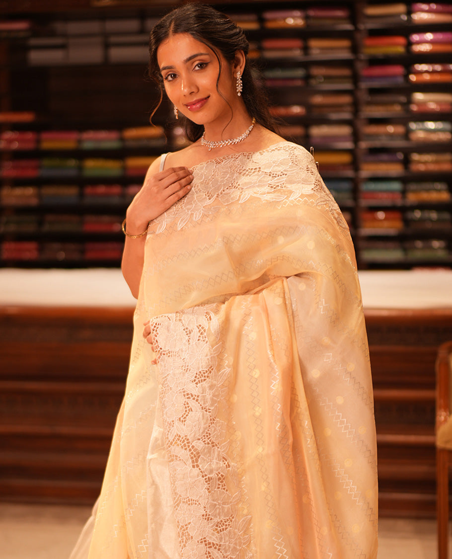 Yellow Organza Saree