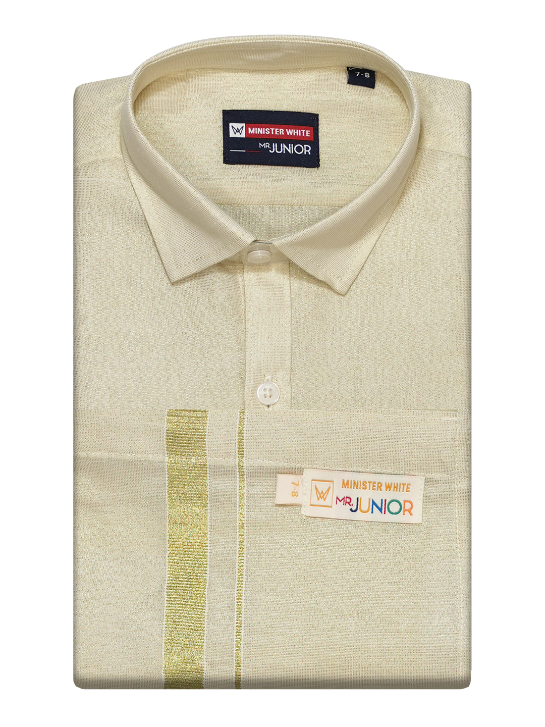Boys Tissue Brass Colour Shirt with Dhoti Combo Ambitious Boy