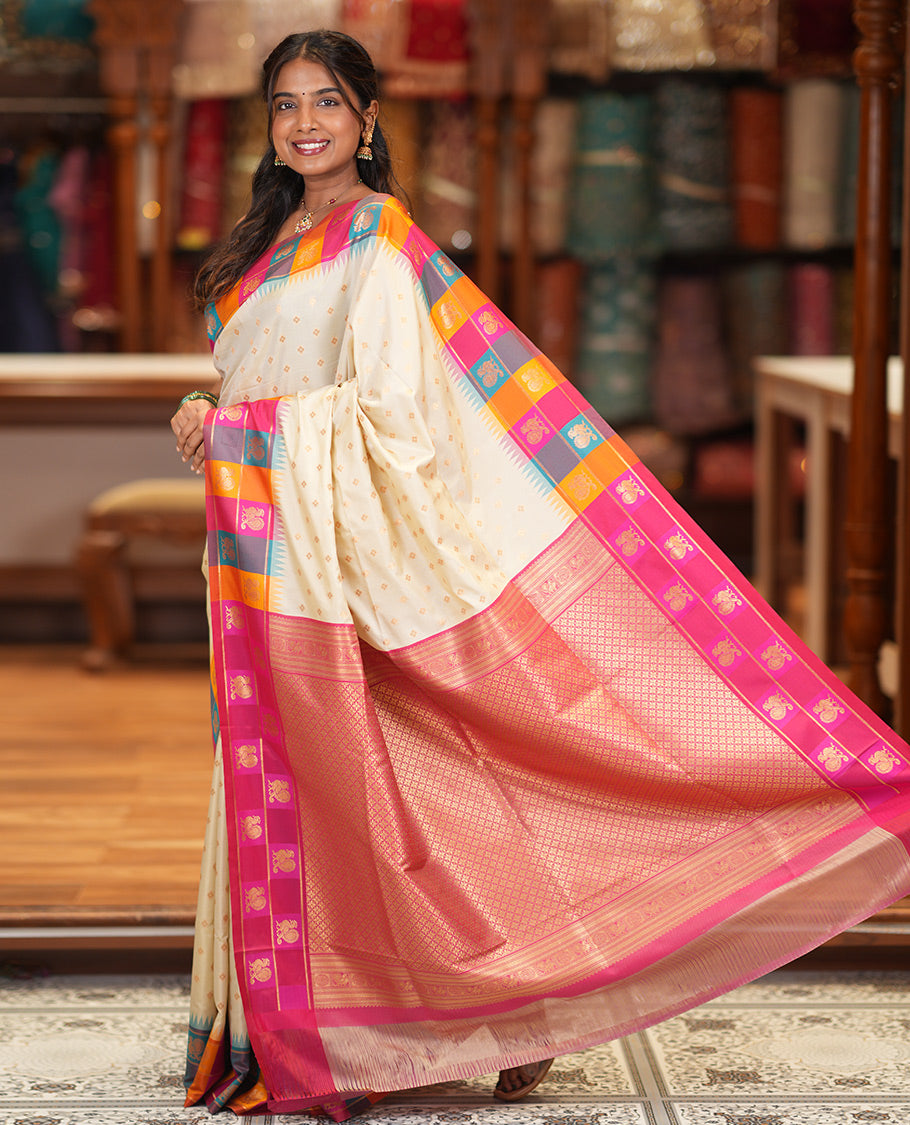 Light Chikku Soft Silk Saree