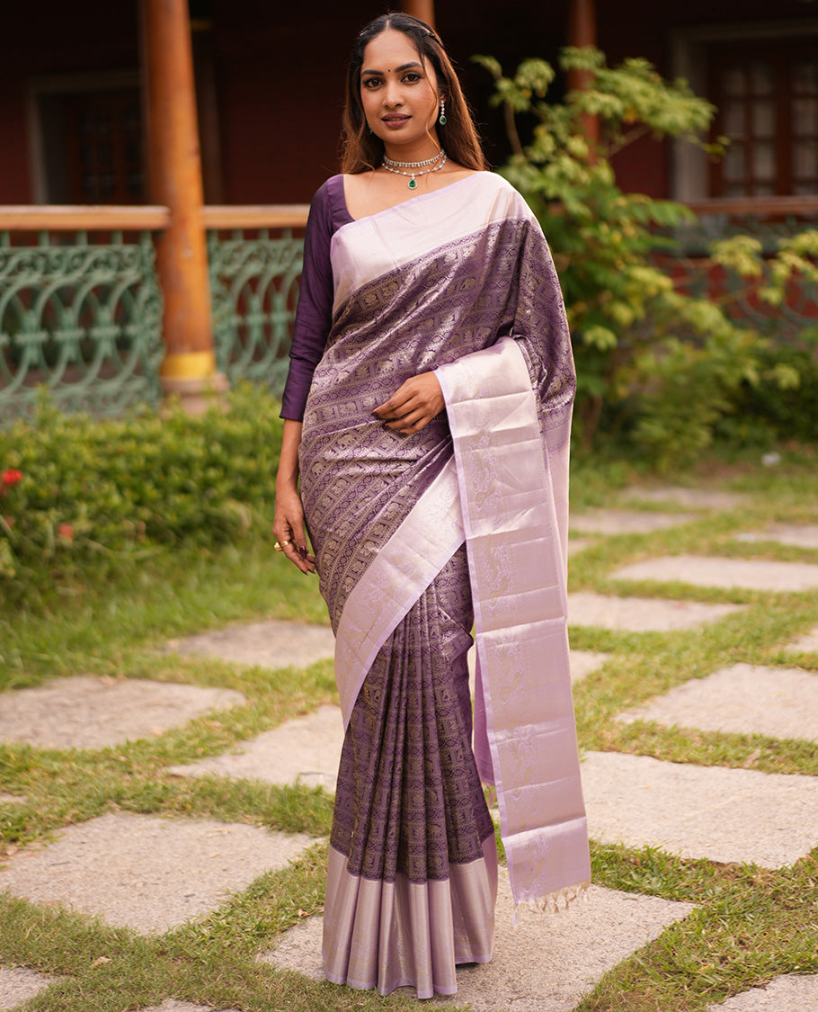 Purple-Lavender Budget Silk Saree