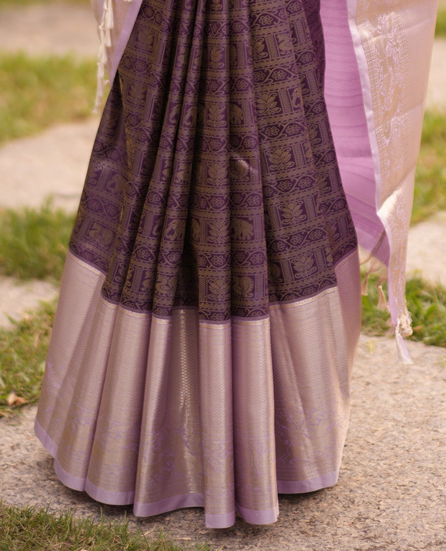 Purple-Lavender Budget Silk Saree