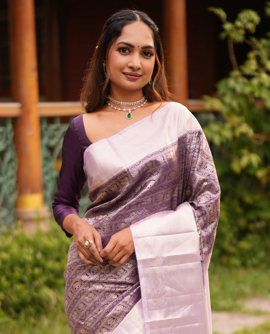 Purple-Lavender Budget Silk Saree