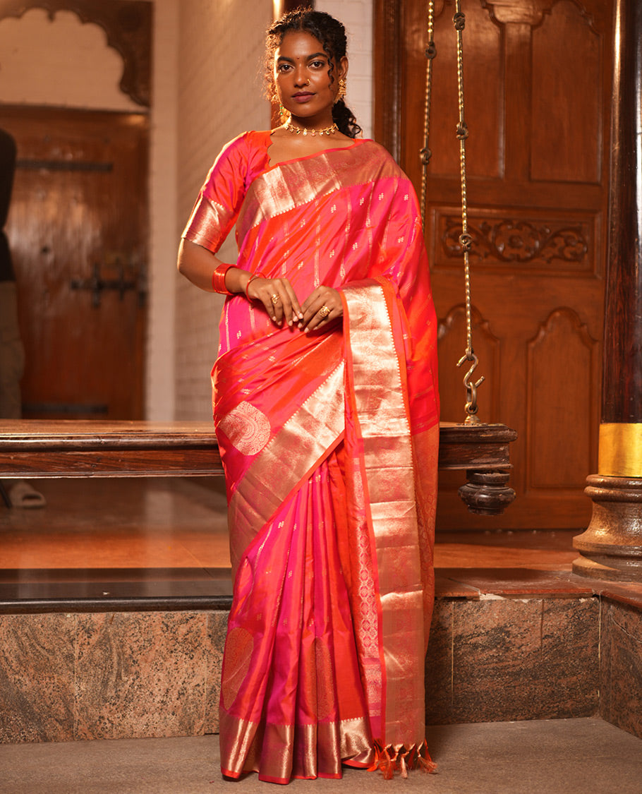 Pink Peach Vasundhara Silk Saree