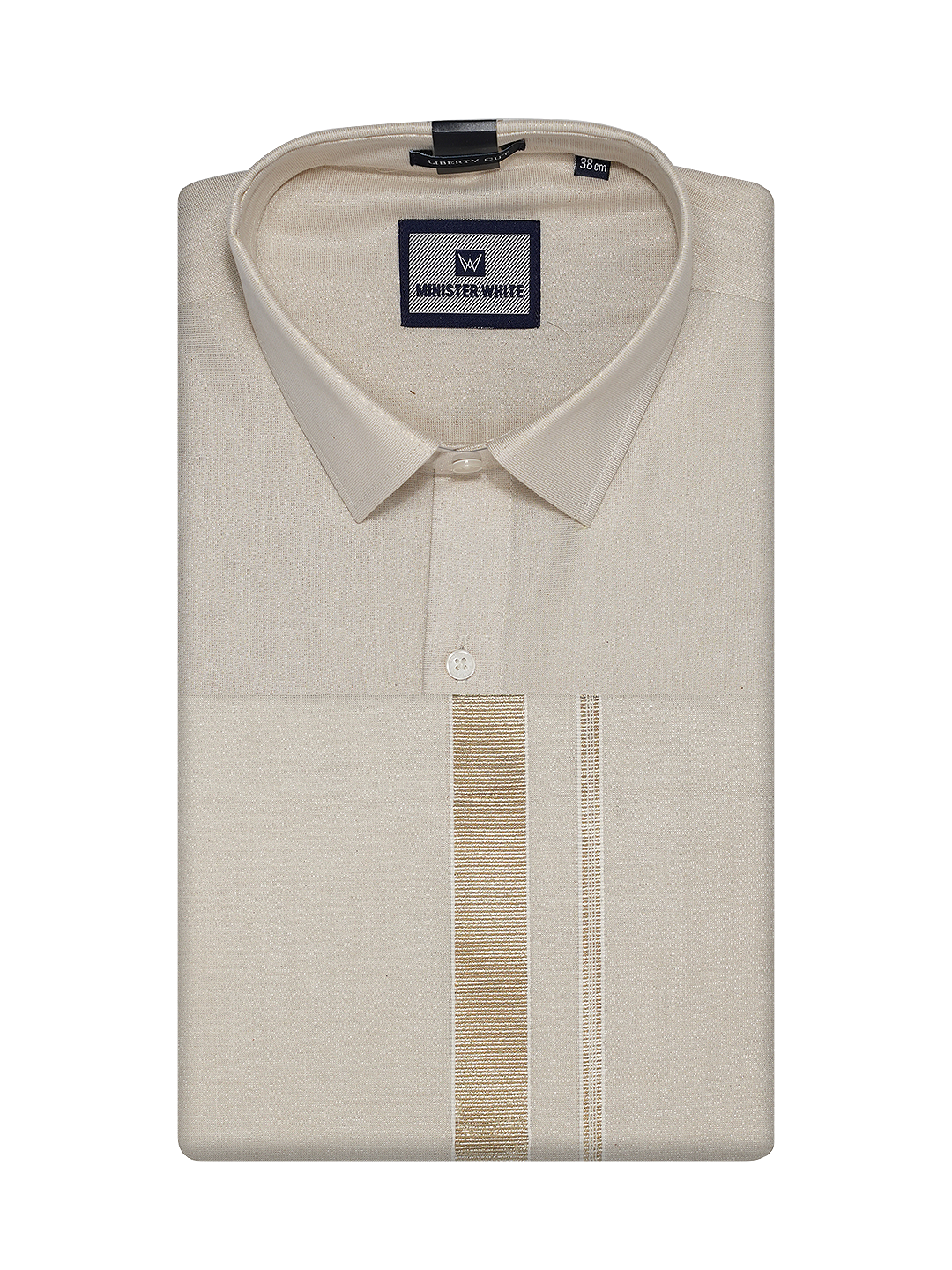 Men's Wedding Tissue Beige Colour Shirt Maverick close view