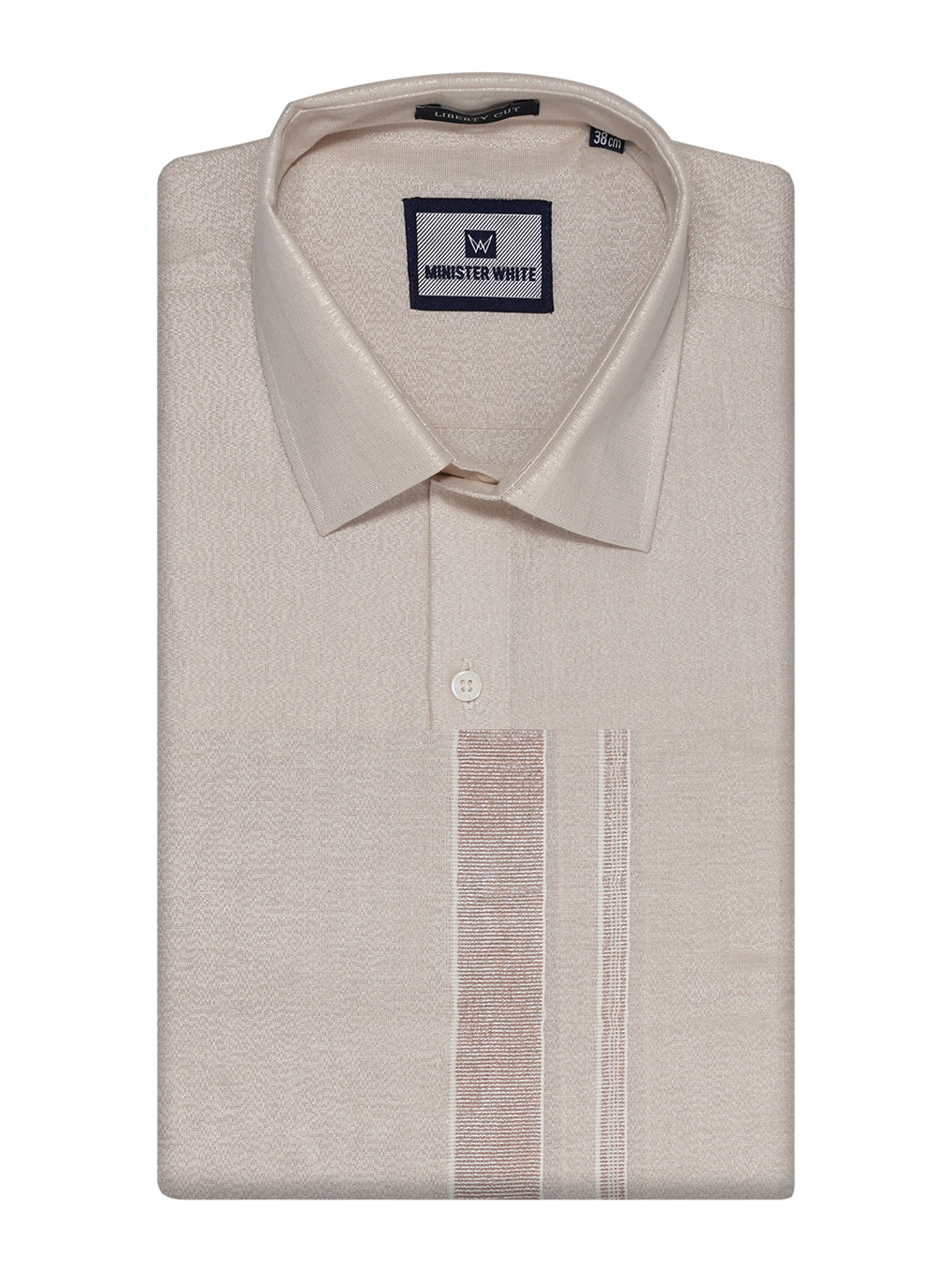 Men's Tissue Light Copper Color Dhoti Shirt Wedding Combo Maverick