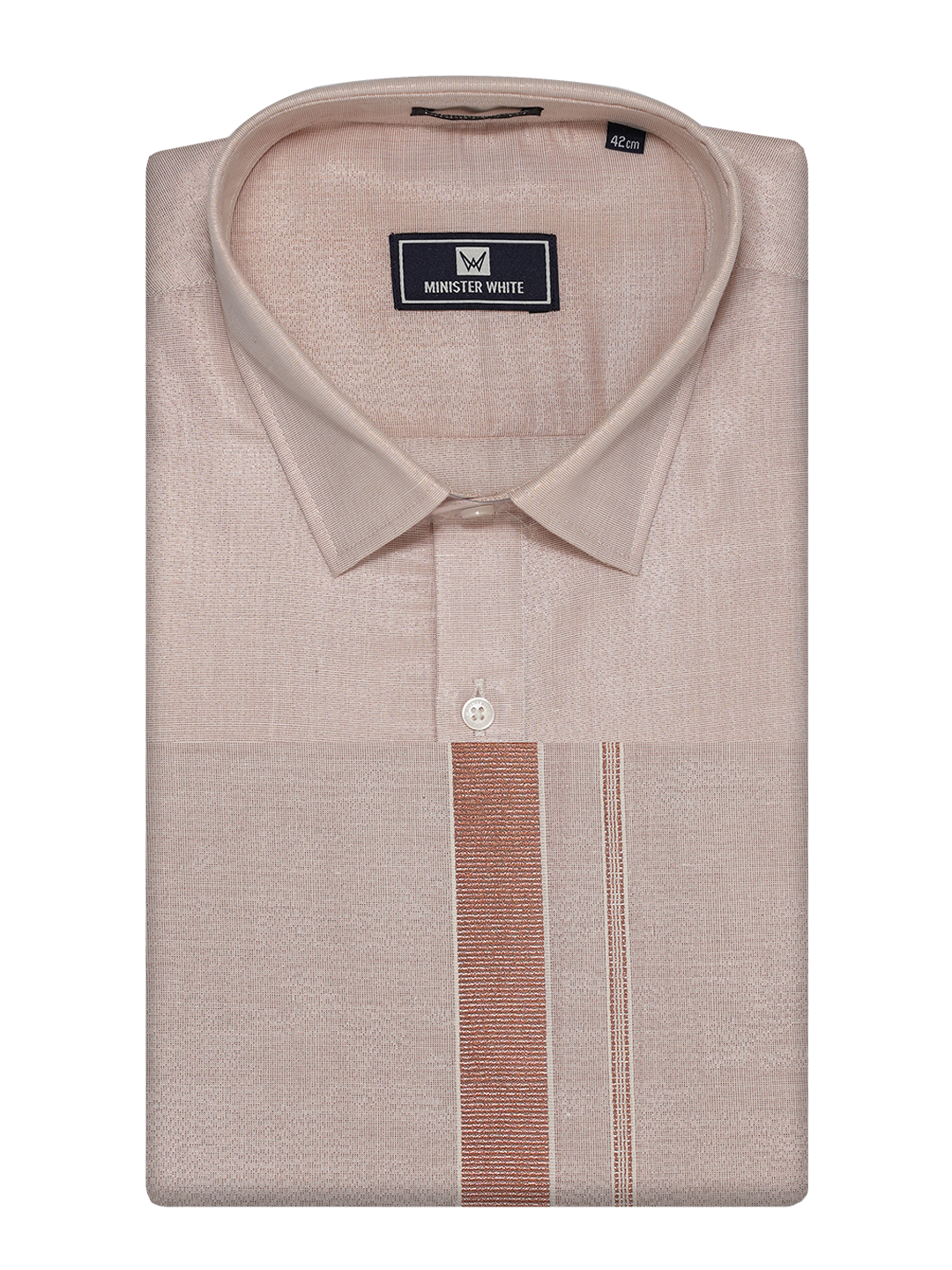 Men's Tissue Copper Color Dhoti Shirt Wedding Combo Maverick
