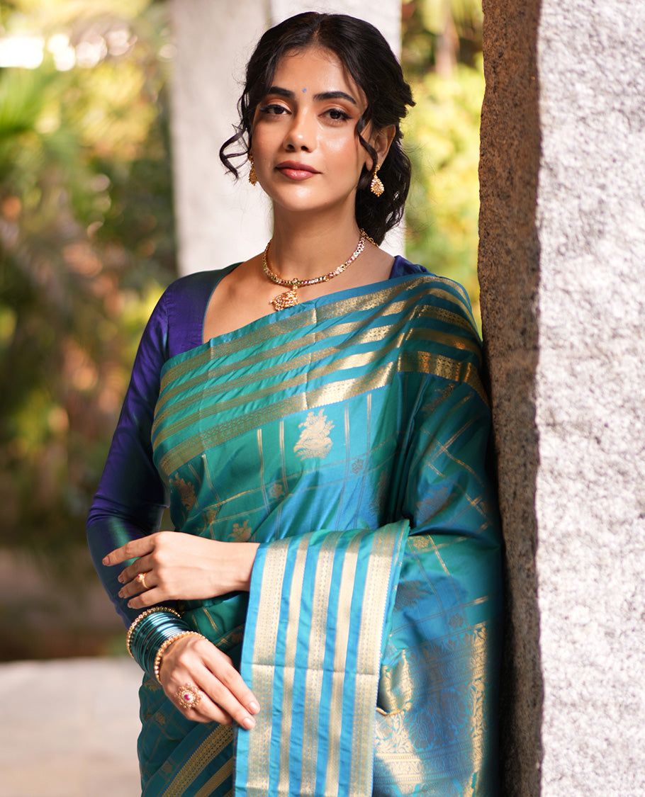 Neelambari Green Budget Silk Saree