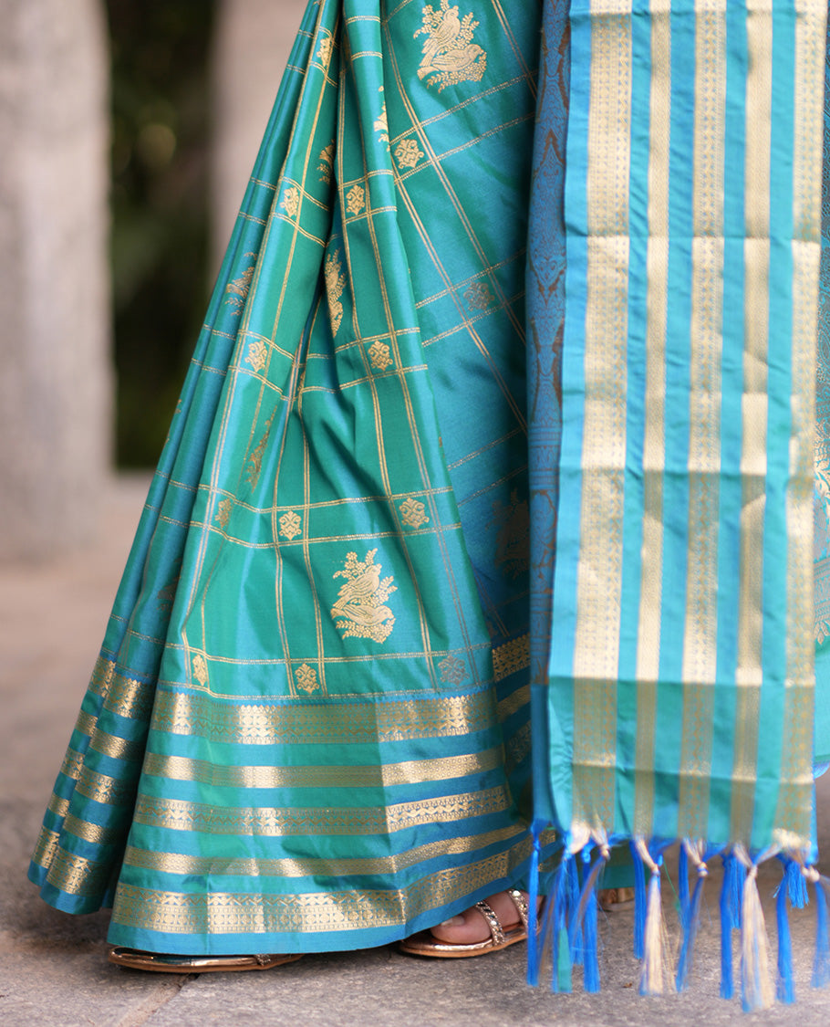 Neelambari Green Budget Silk Saree
