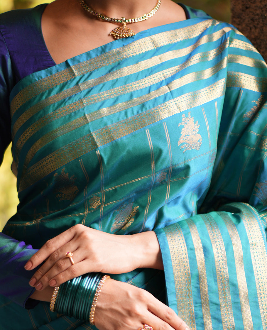Neelambari Green Budget Silk Saree
