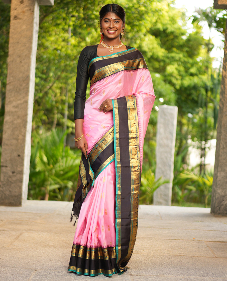 Pink and Navapalam Vasundhara Silk Saree
