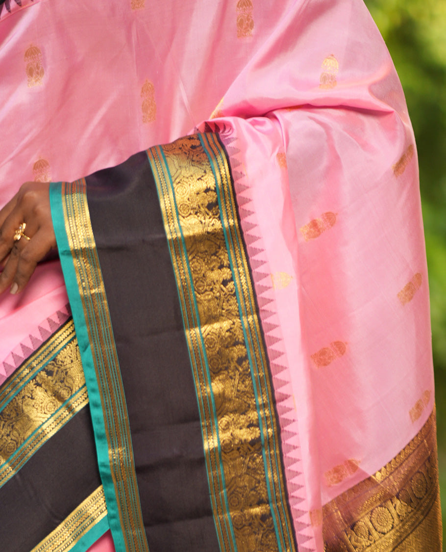 Pink and Navapalam Vasundhara Silk Saree