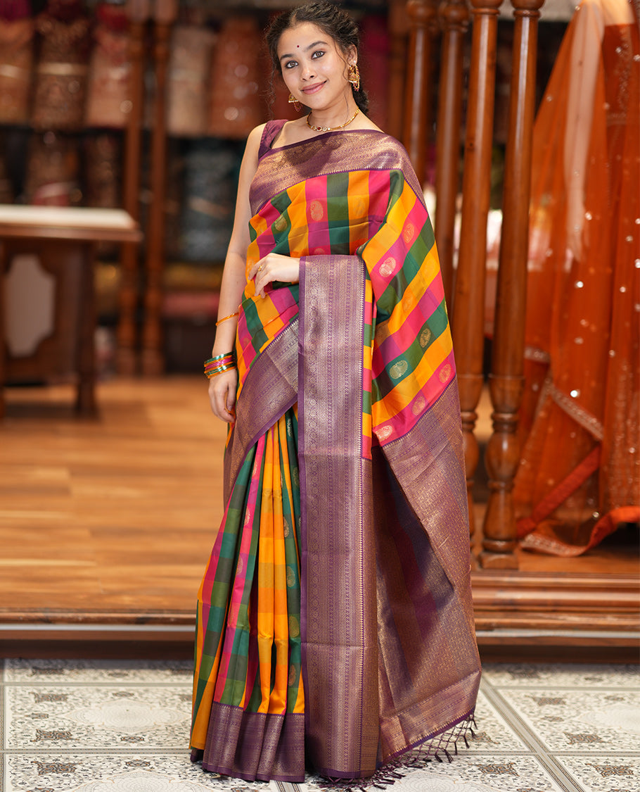 Purple Semi Soft Silk