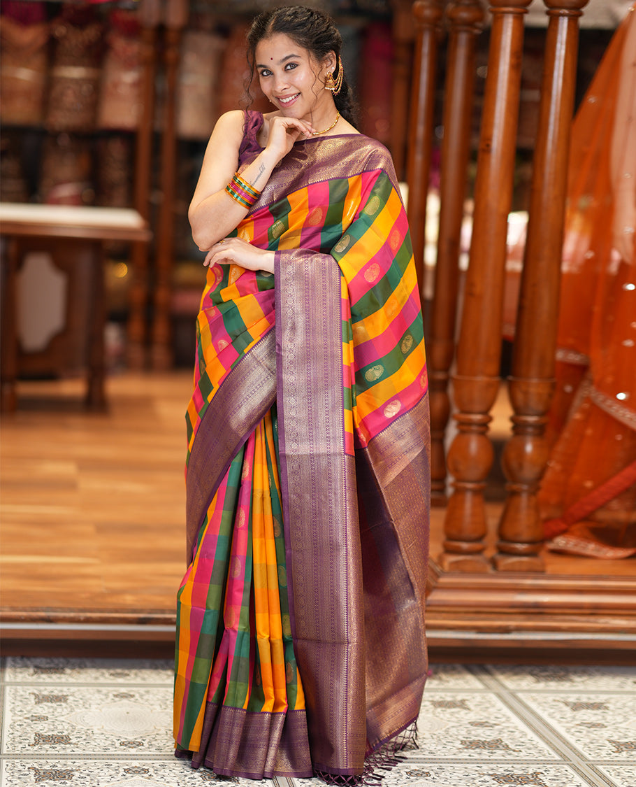 Purple Semi Soft Silk