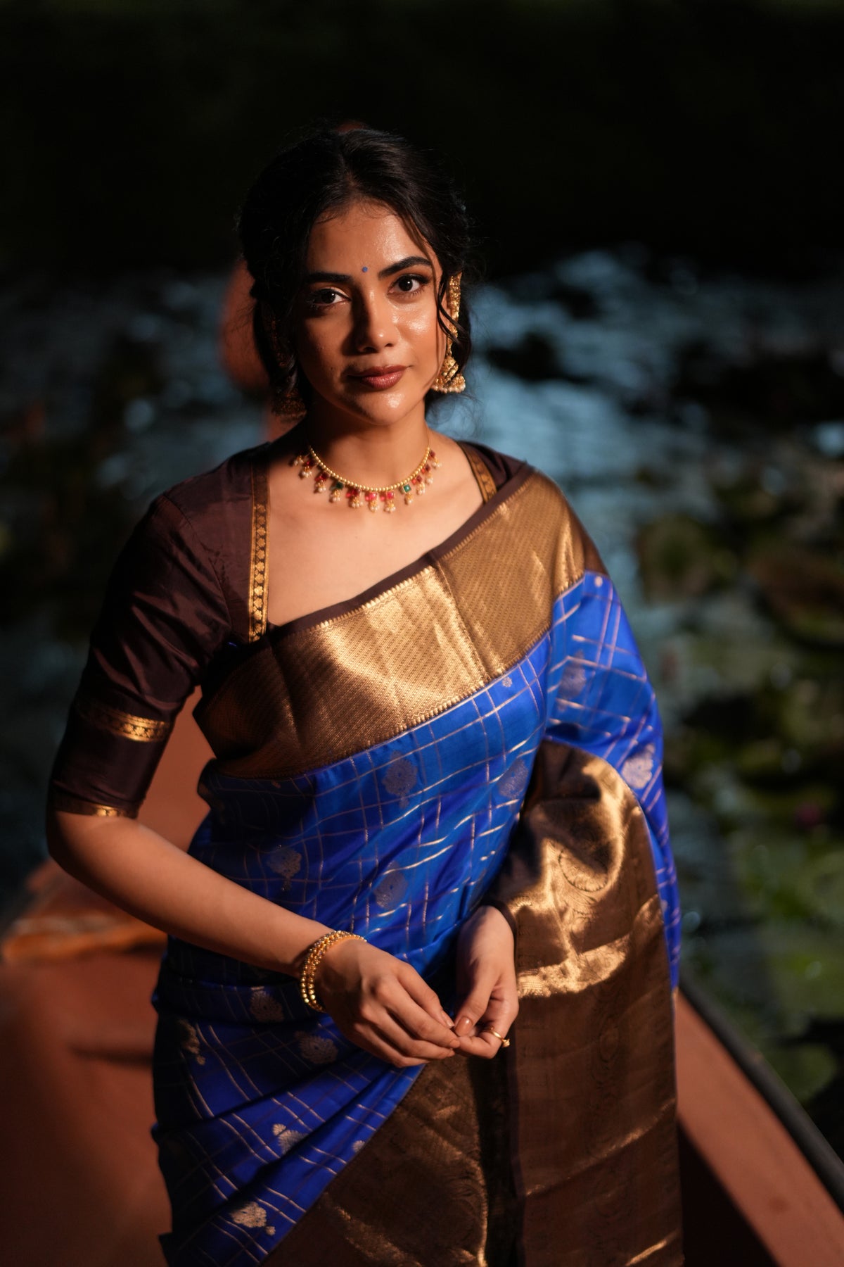 Blue and Brown Vasundhara Silk Saree