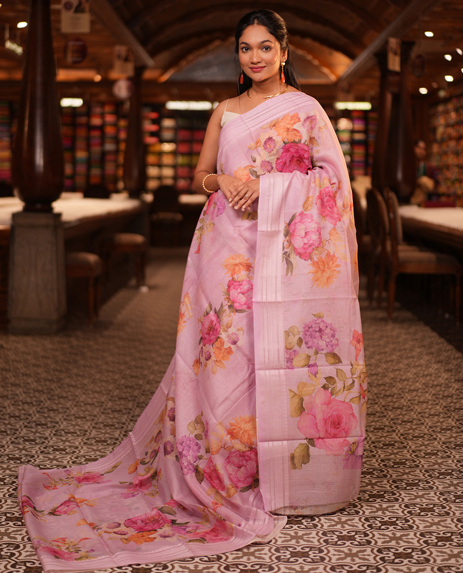 Lavender Kota Saree