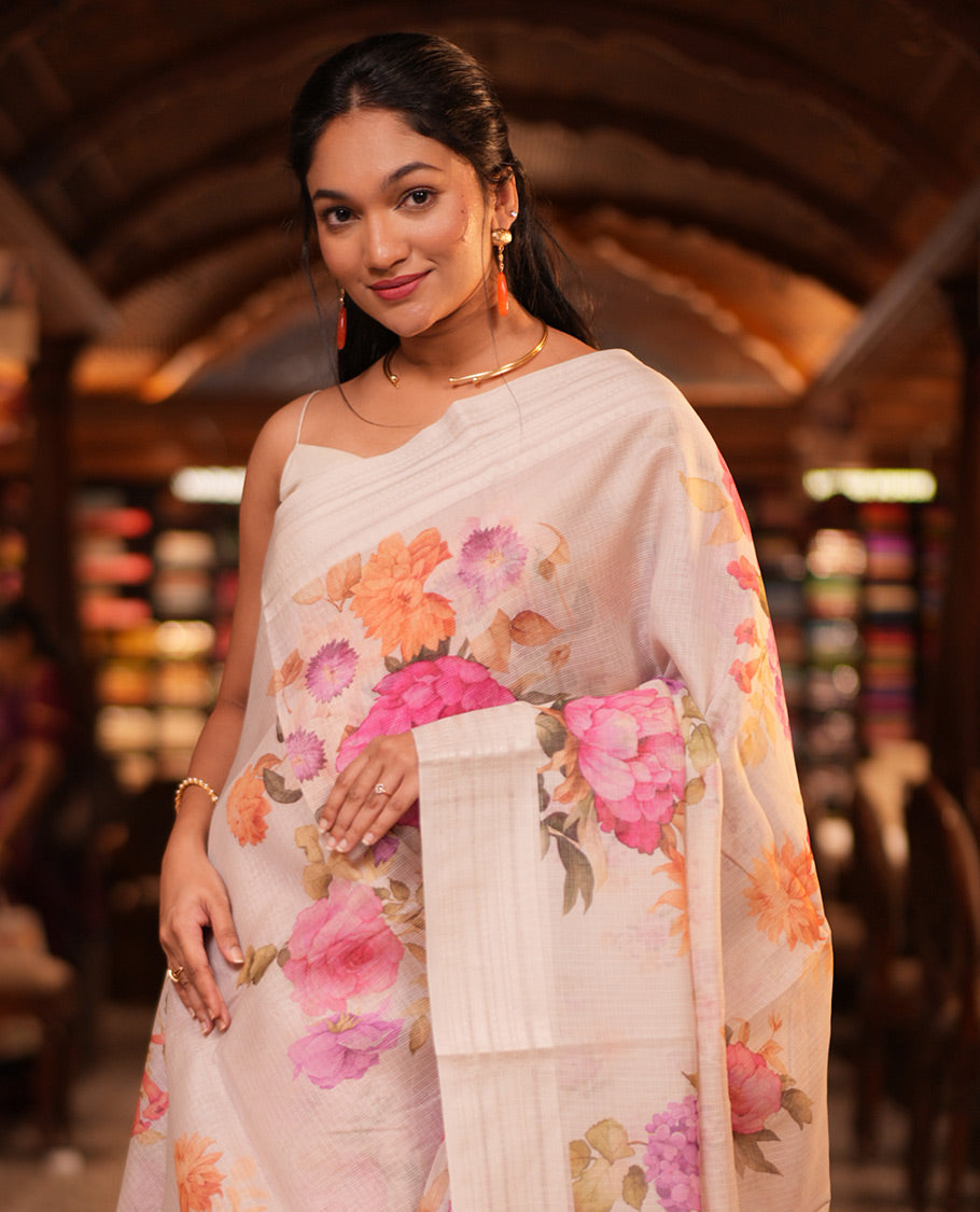 Off-White Kota Saree
