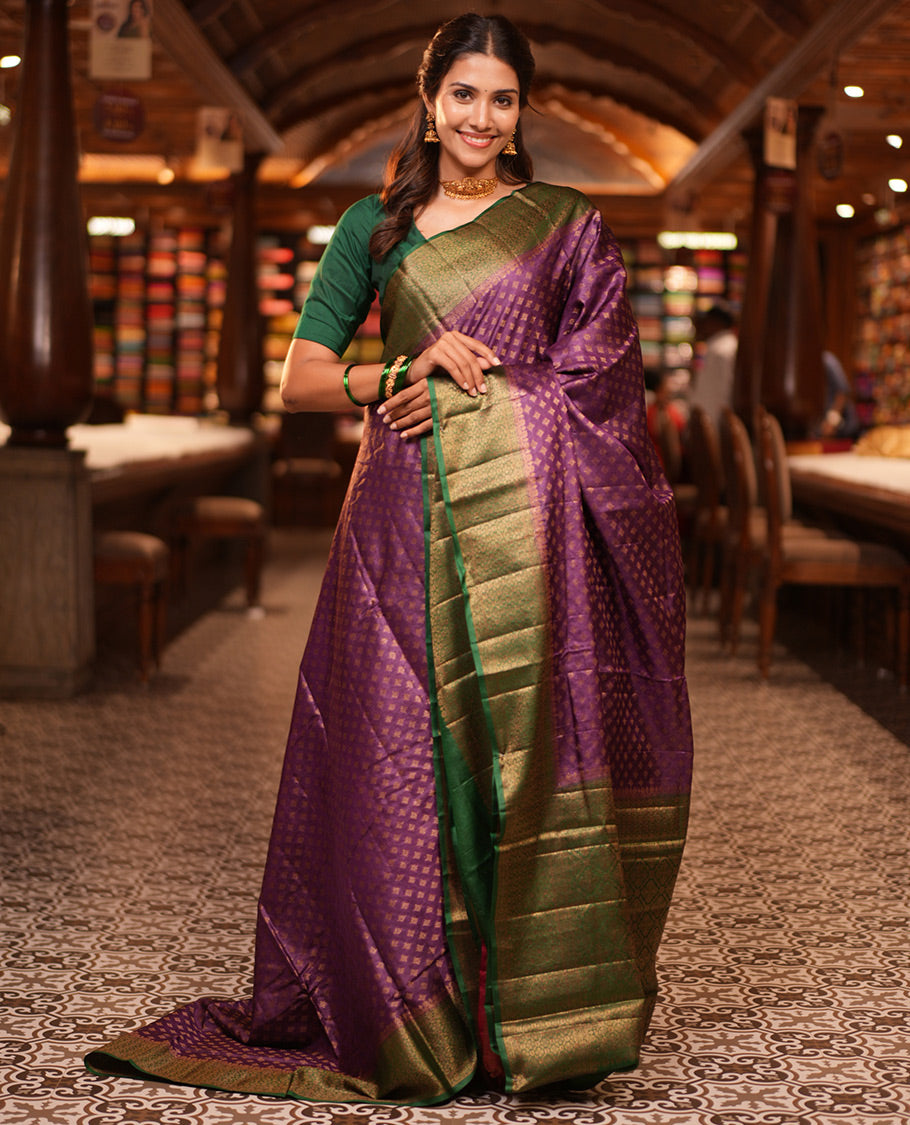 Dark Purple Fancy Tussar Saree