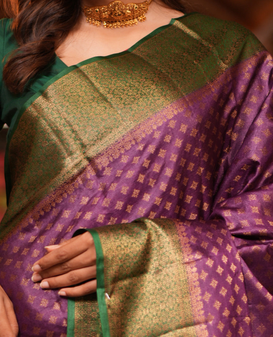 Dark Purple Fancy Tussar Saree