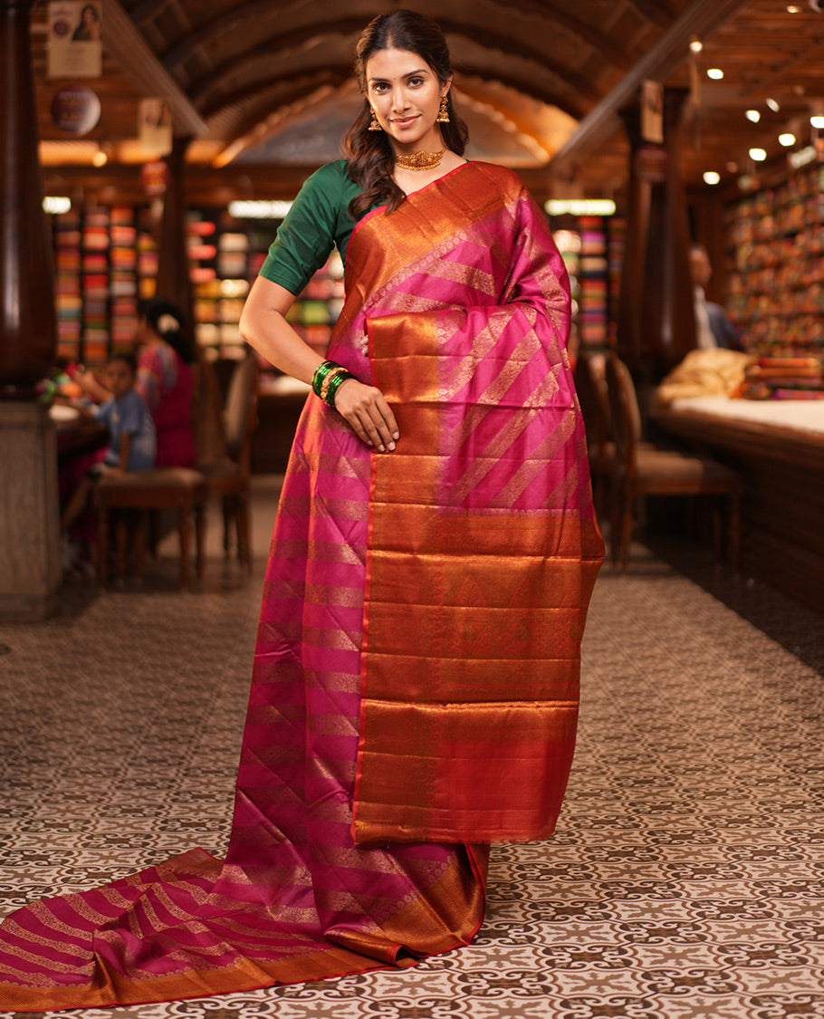 Red Fancy Tussar Saree