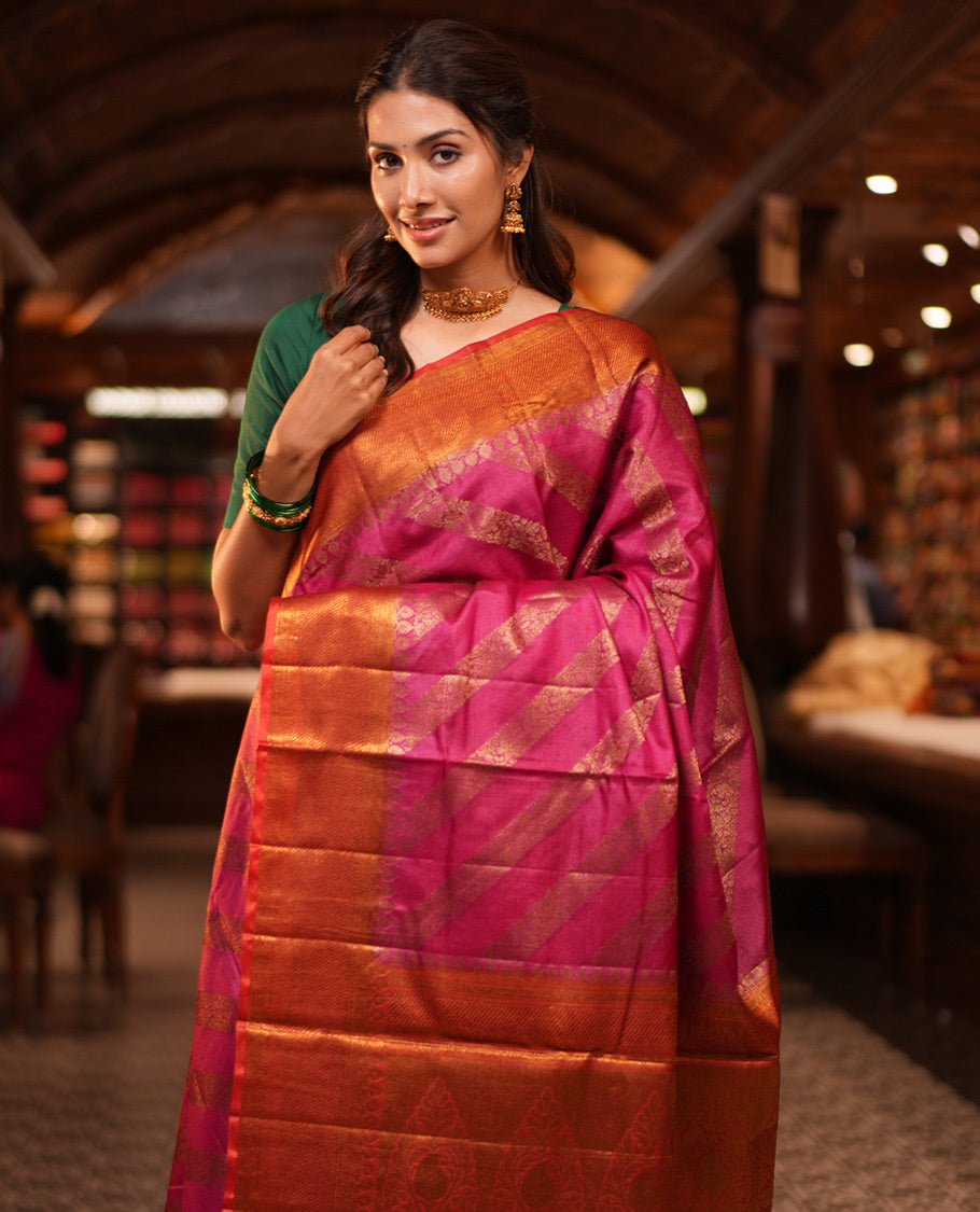 Red Fancy Tussar Saree