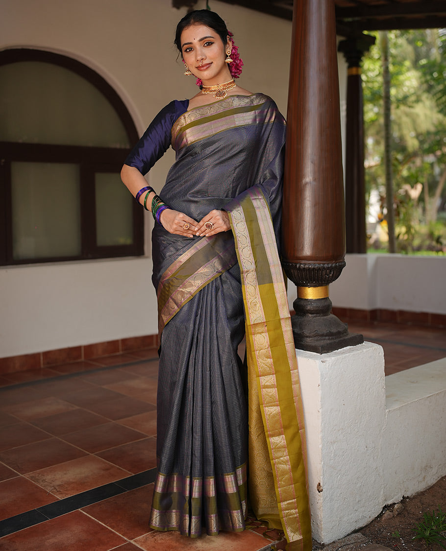 Brown-Mehendi Green Vasundhara Silk Saree