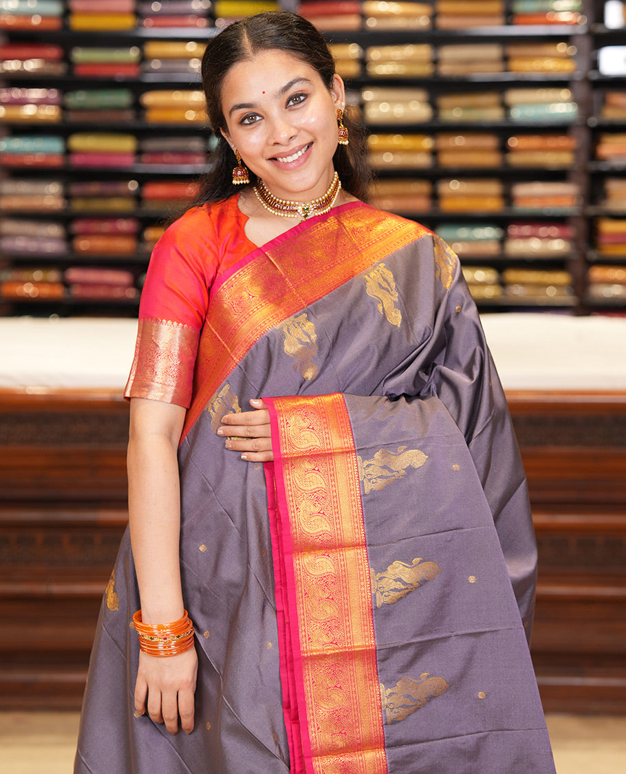 Grey Budget Silk Saree
