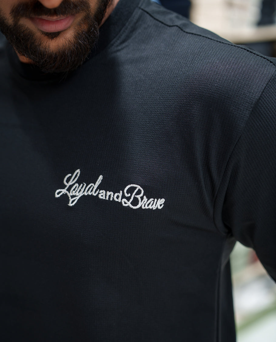 Black Cotton-Blended T-shirt, Comes with a Unique Back Print, Half-sleeves, Crew Neck, Oversized Fit, and Regular Length