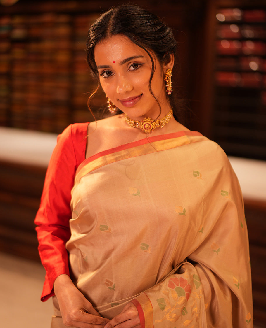 Light Gold Uppada Silk