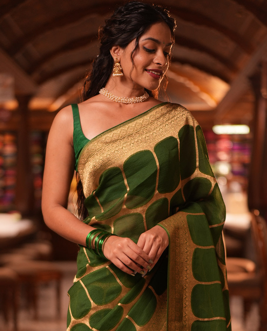 Green Fancy Organza