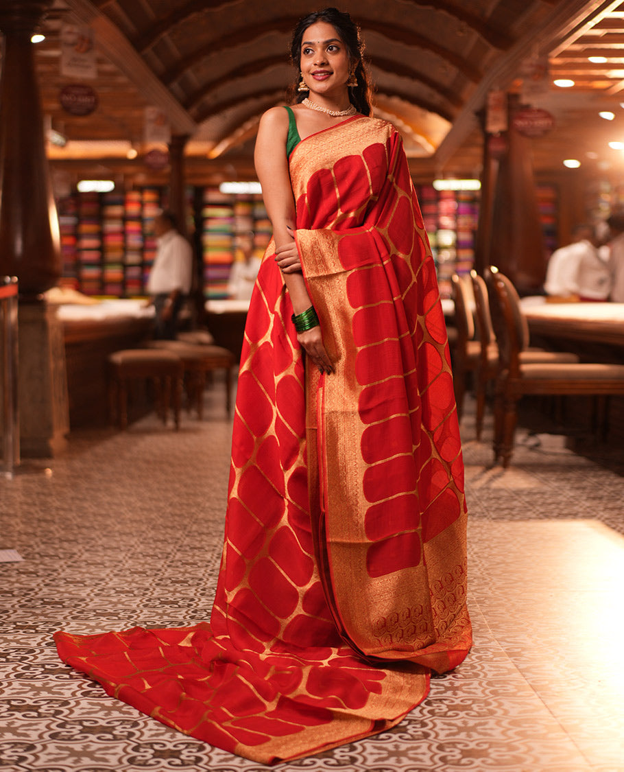 Red Fancy Organza