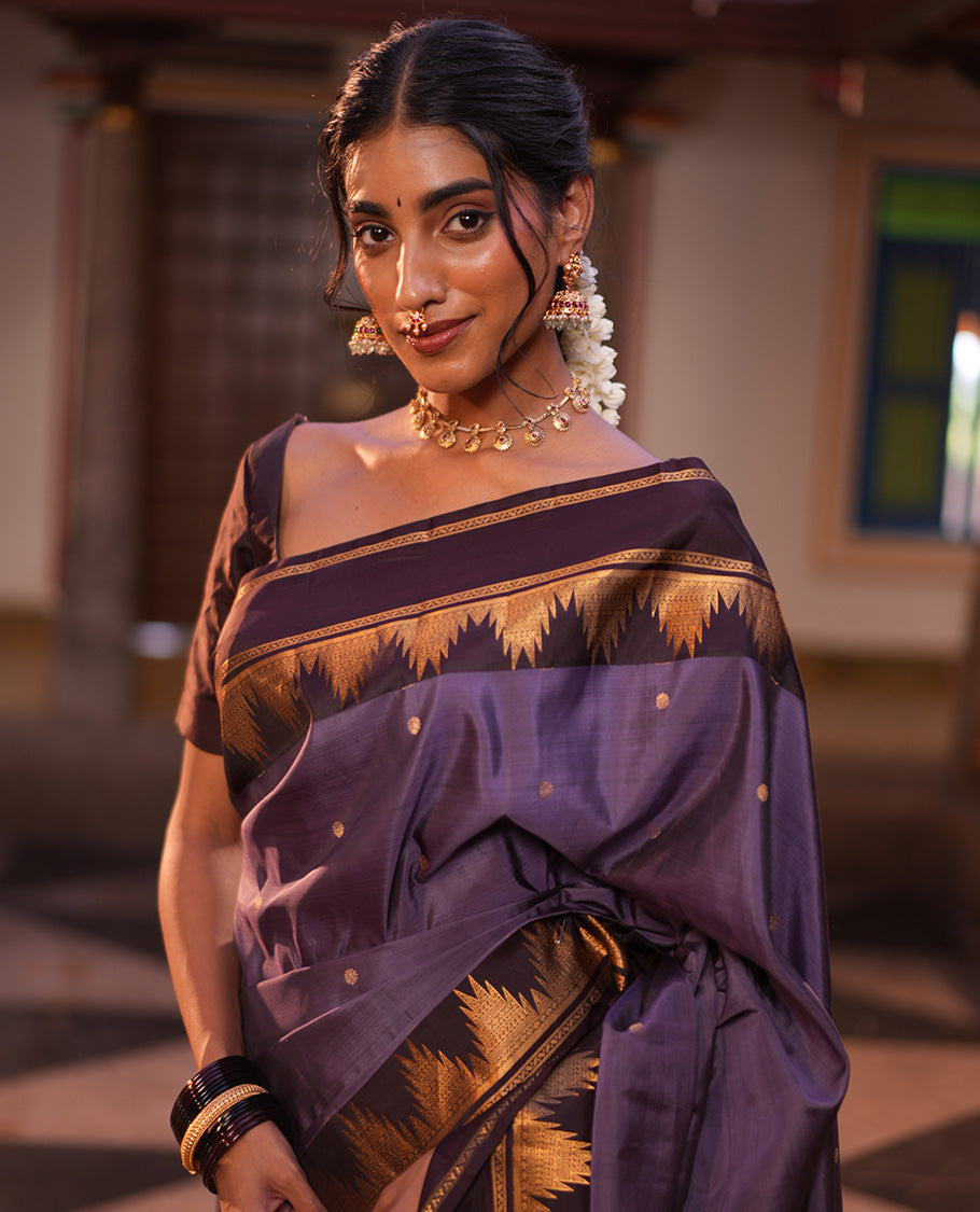 Grey-Brown Vasundhara Silk Saree