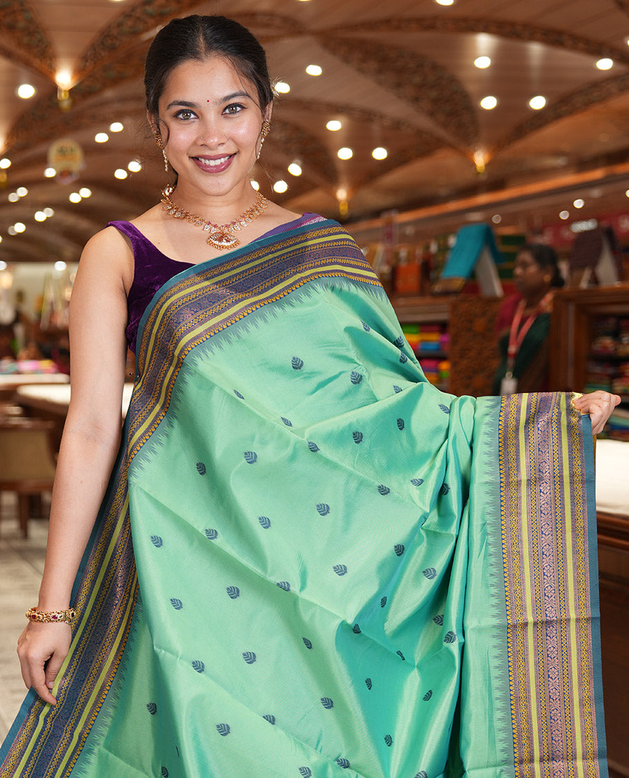 Rexona Green Art Silk Saree, Enriched with Zari Buttas, Contrast Traditional Border, Grand Pallu and Matching Blouse