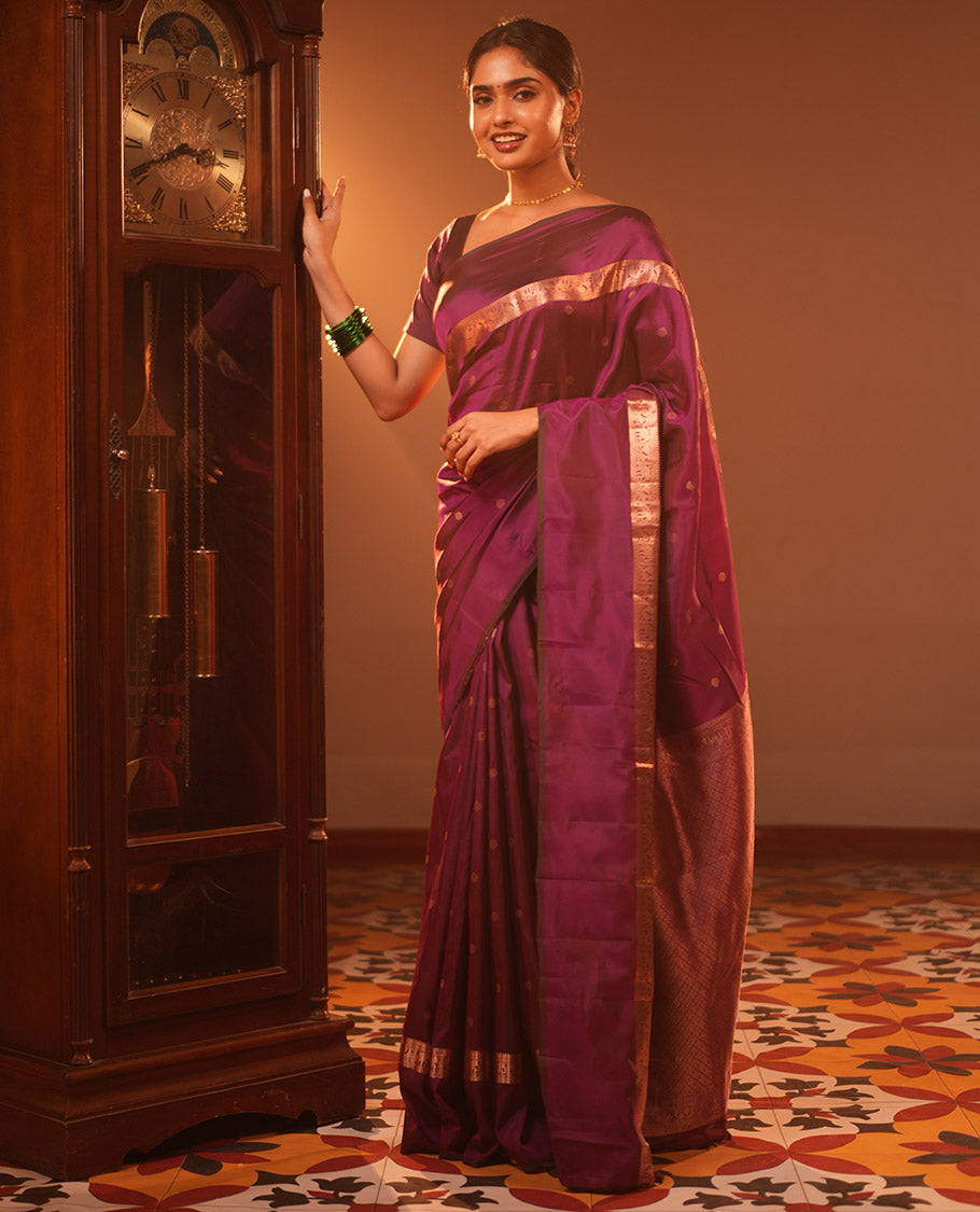 Magenta Vasundhara Lite Silk Mix Saree