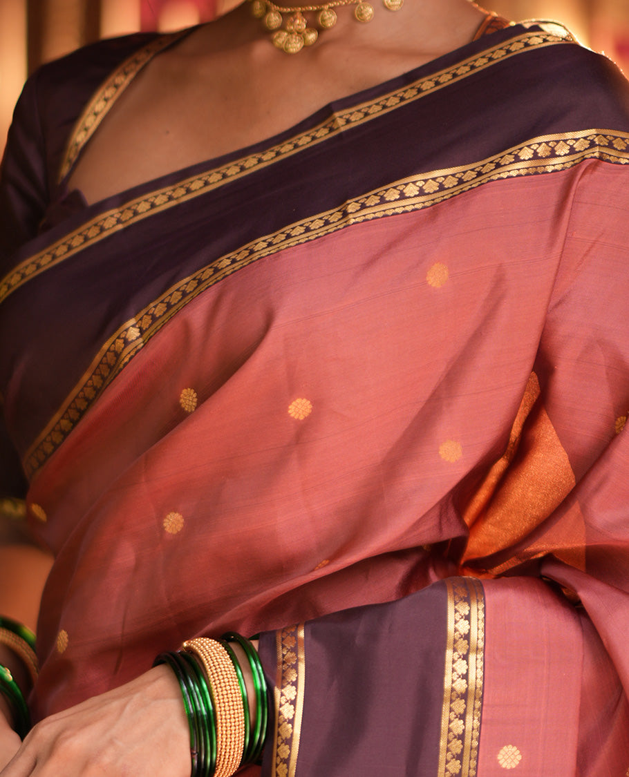 Rust Brown Vasundhara Lite Silk Mix Saree