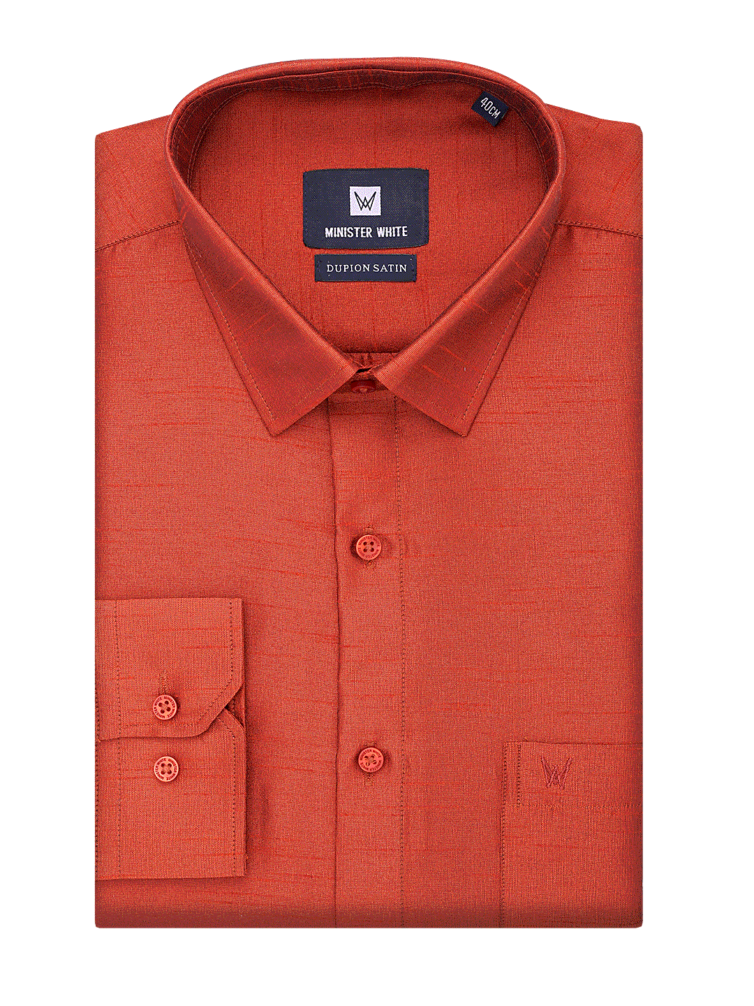 Buy Mens Brick Red Dupion Satin Shirt - Regular Fit