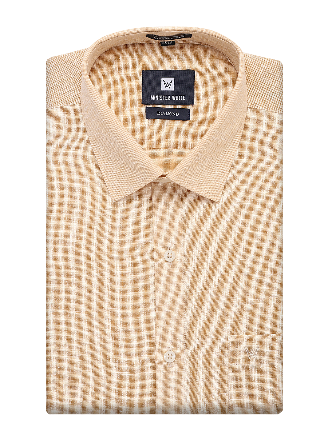 Mens Cotton Sand Colour Regular Fit Shirt Diamond