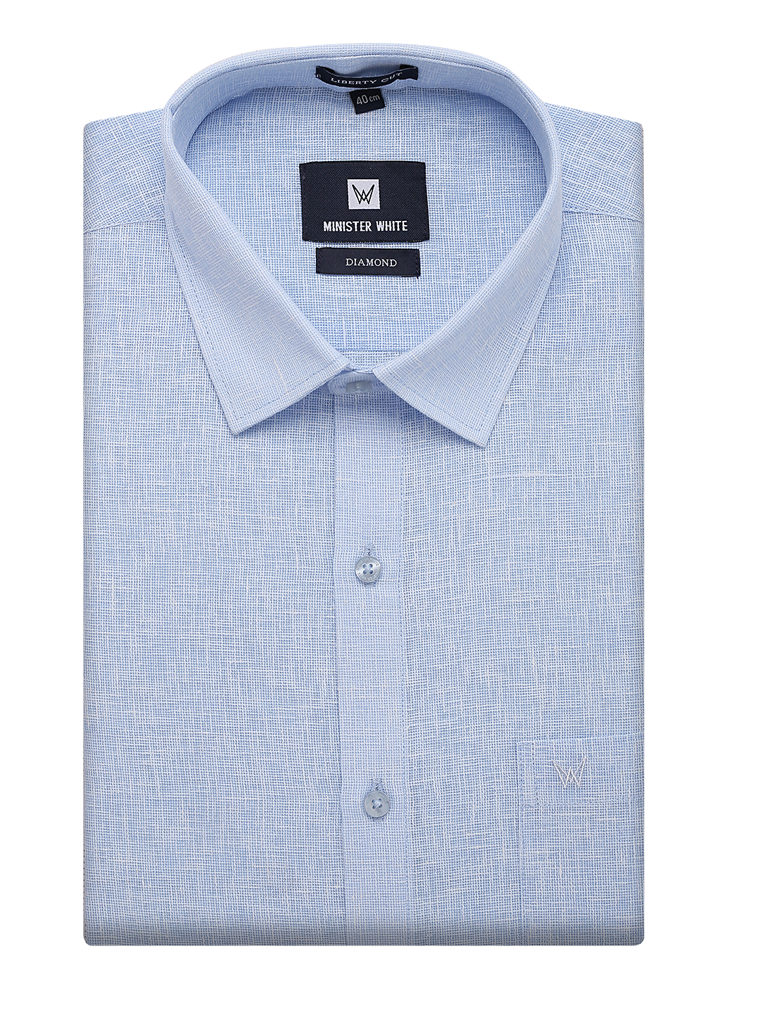 Mens Cotton Blue Colour Regular Fit Shirt Diamond