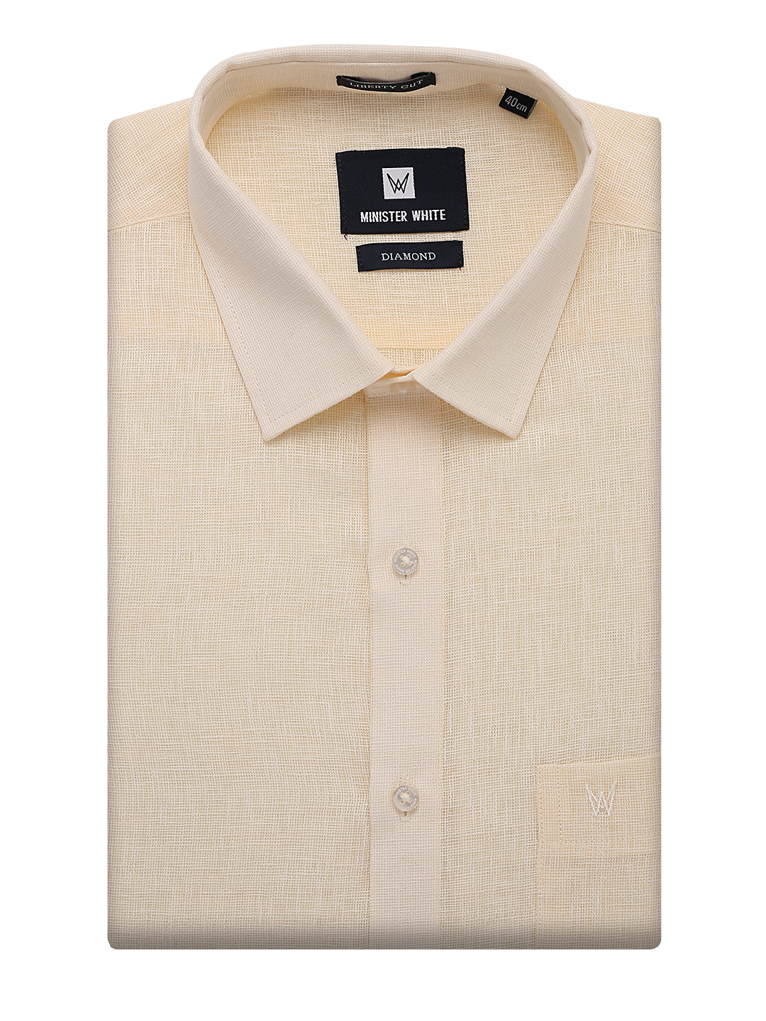 Mens Cotton Cream Colour Regular Fit Shirt Diamond