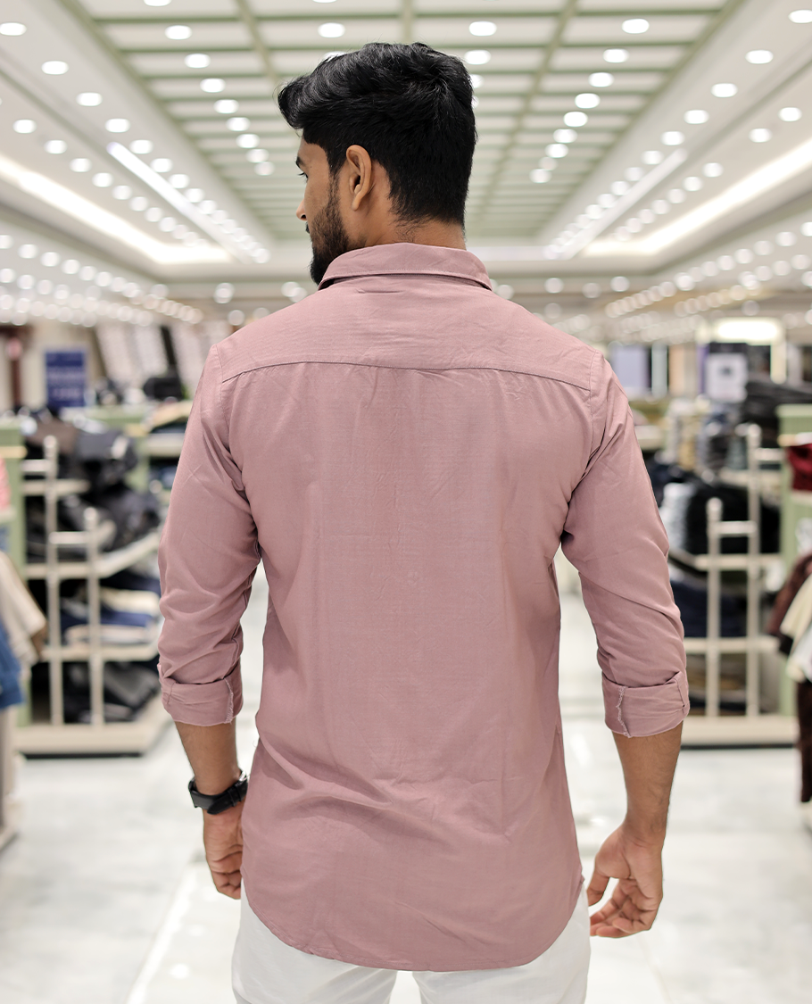 Pink Cotton-Blended Party Wear Shirt, Comes with Floral Print, Full Sleeves, a Spread Collar, a Slim Fit, and Regular Length