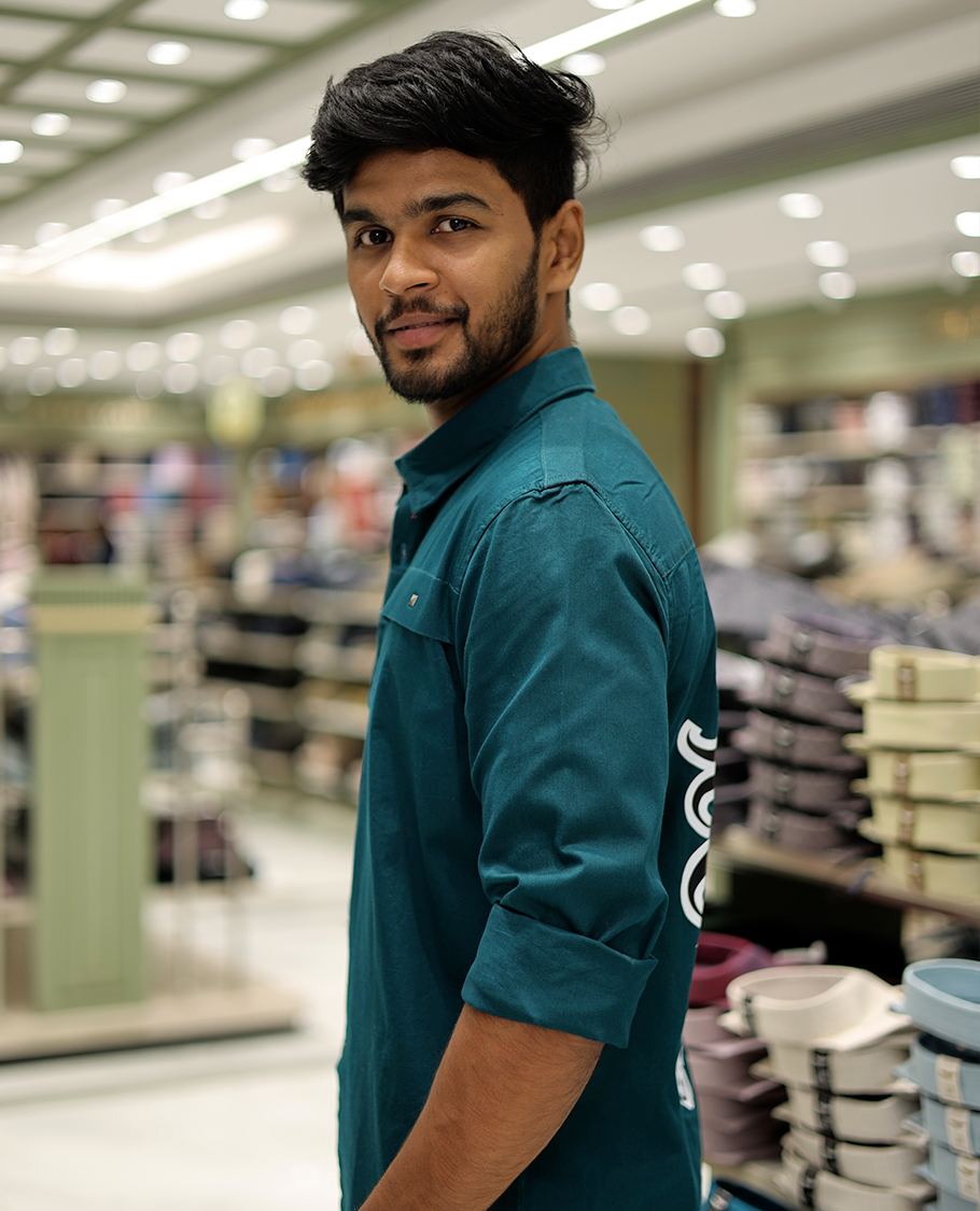 Dark Green Cotton-Blended Casual Shirt Features Life-Quotes Backprint, Full-Sleeves, a Spread Collar, a Regular Fit, and a Regular Length