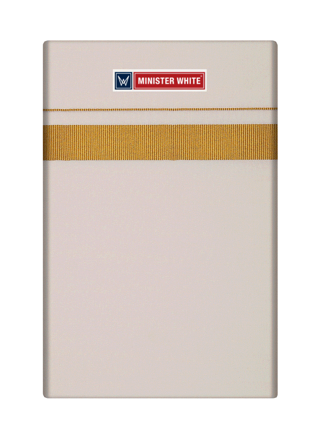 Mens Cotton Cream Single Layered Dhoti with 1/2" Gold Jari Border - Ever Green