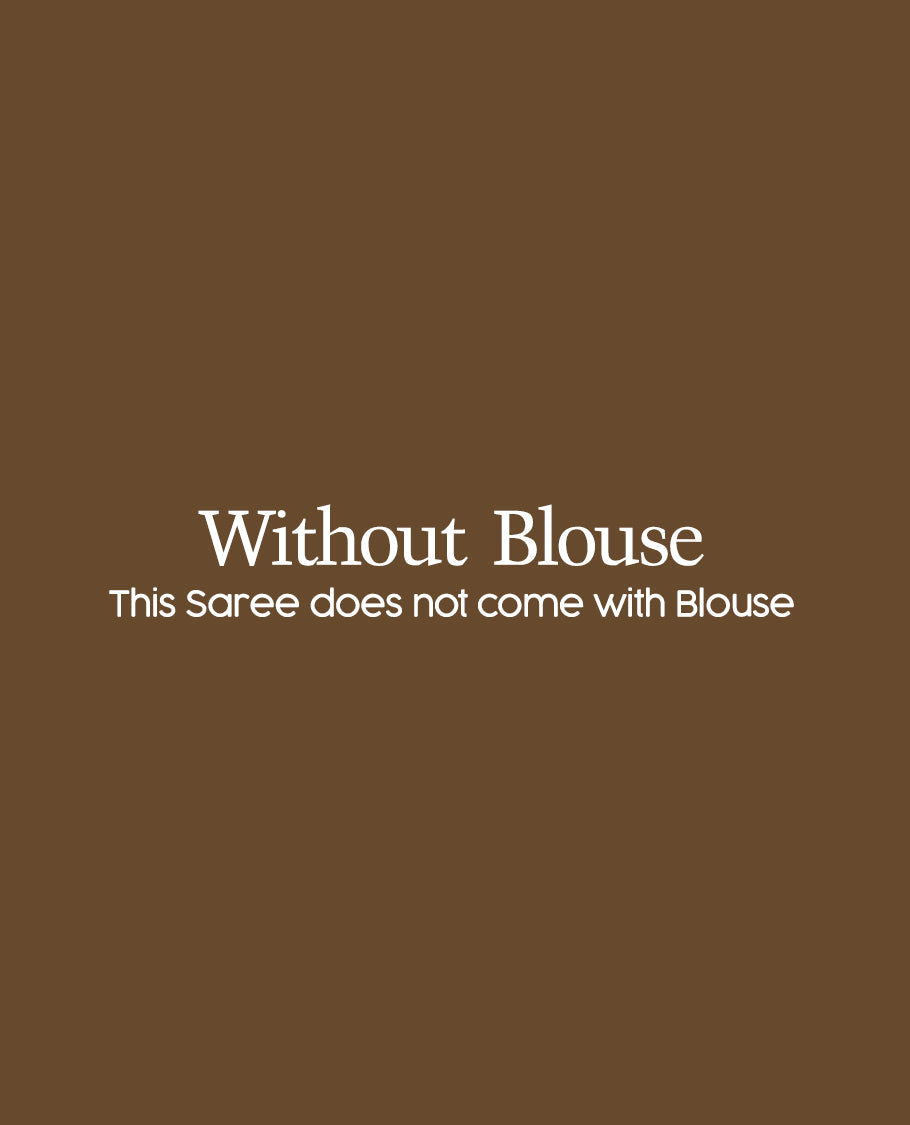Borderless Brown Khadi Cotton Saree