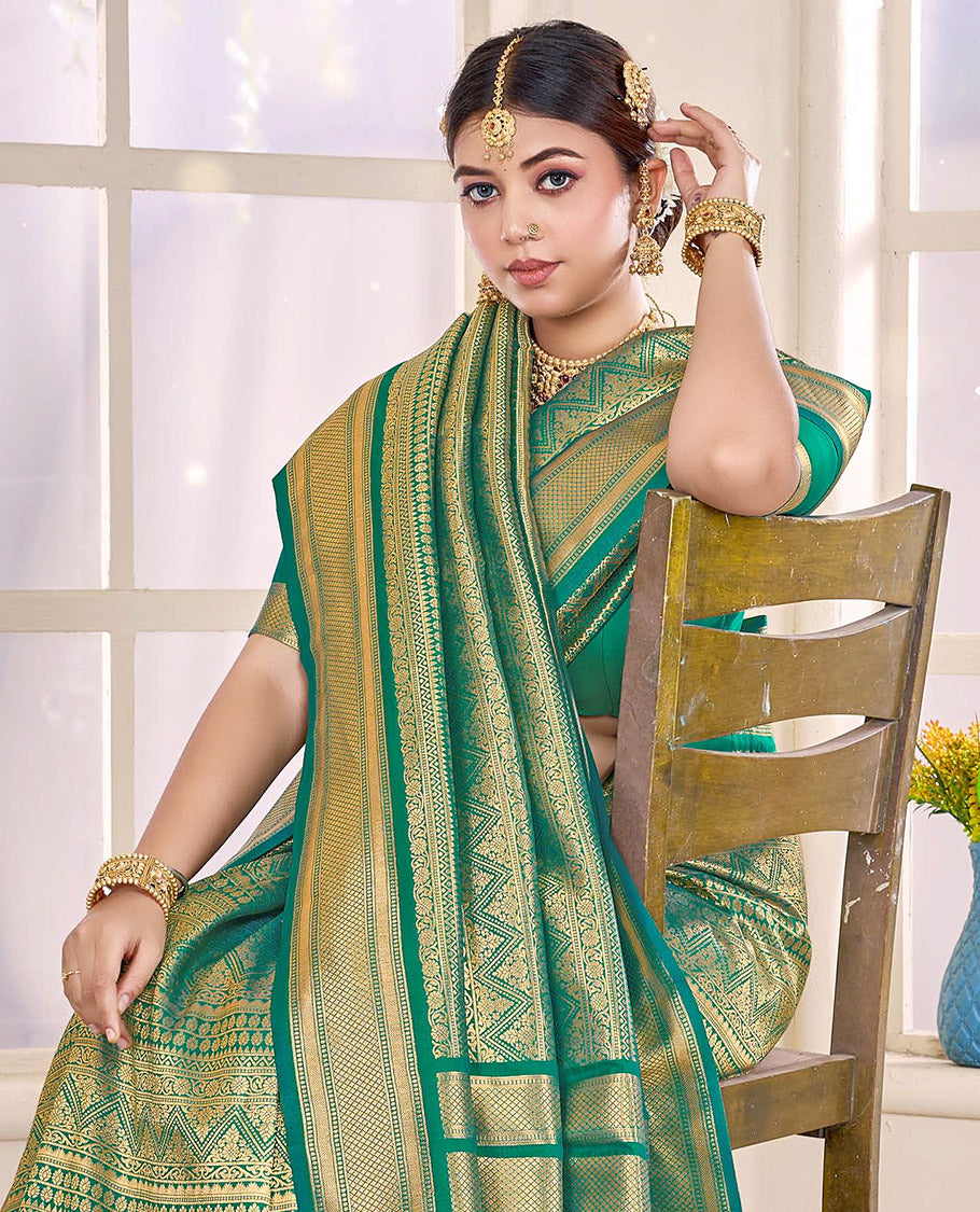 Green Jacquard Designer Catalog Saree