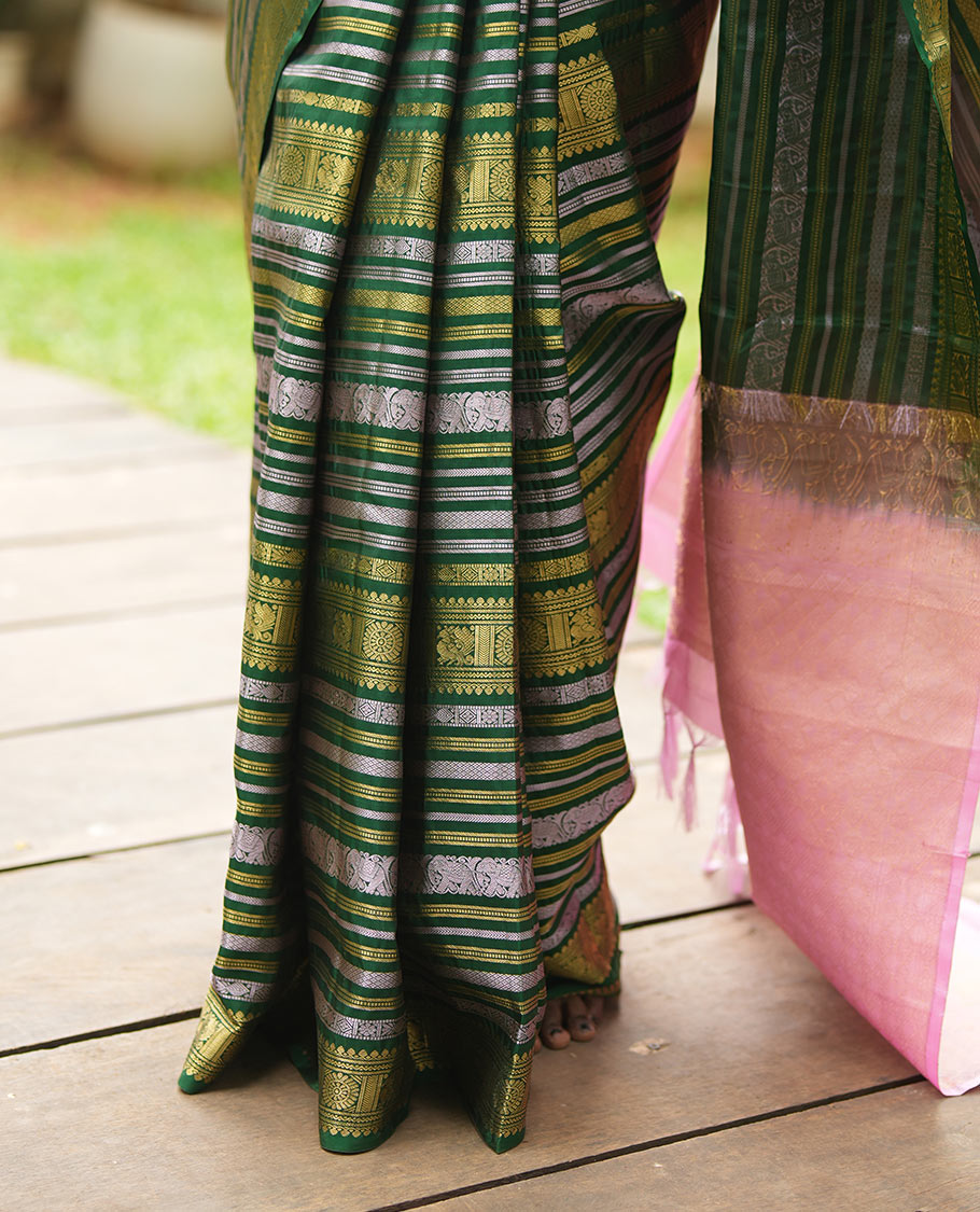Green Vasundhara Lite-Silk Mix Saree