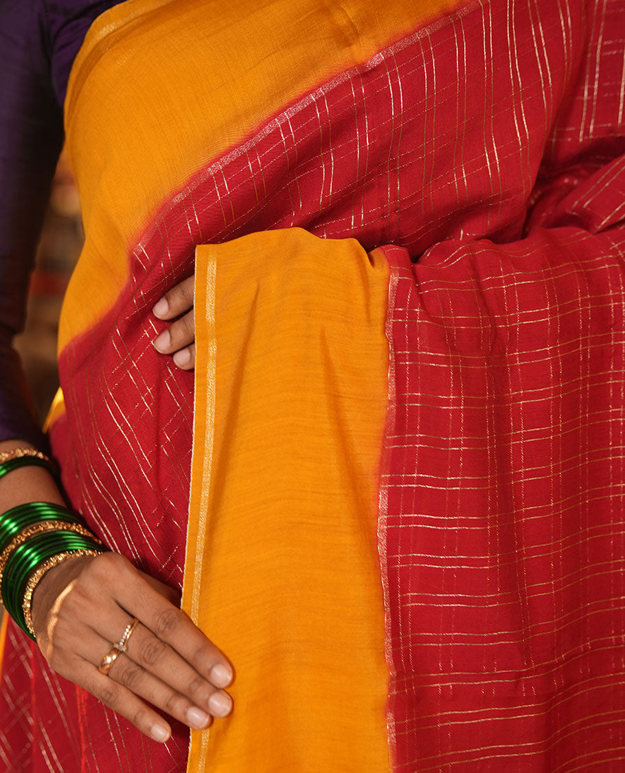 Red Assam Silk Saree