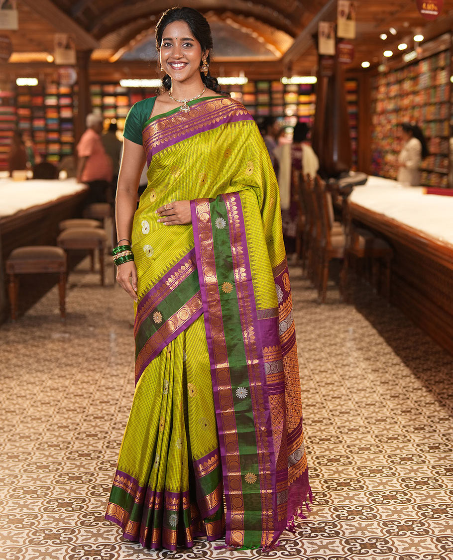 Green Gadwal Saree