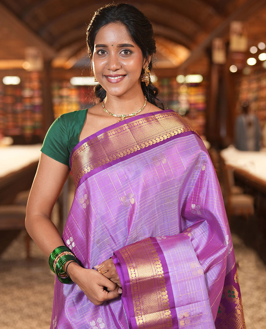 Purple Gadwal Saree