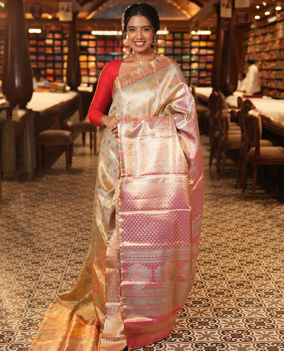 Gold Kanchipuram Tissue Bridal Silk Saree